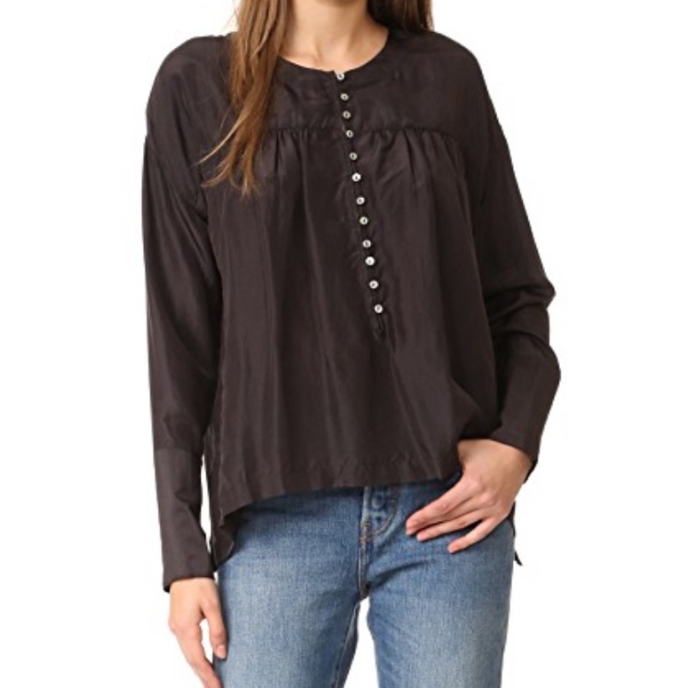 NWOT Free People Live to Tell silk top